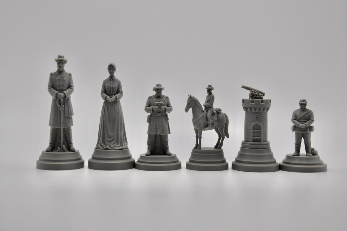 Südstaaten-Schachfigurenset – Amerikanischer Bürgerkrieg – komplettes 32-teiliges Schachset – Ansicht 6
