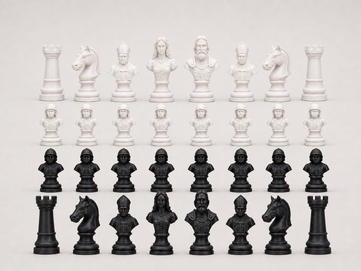 Klassisches-Staunton-Schachfigurenset – komplettes 32-teiliges Schachset – Ansicht 4