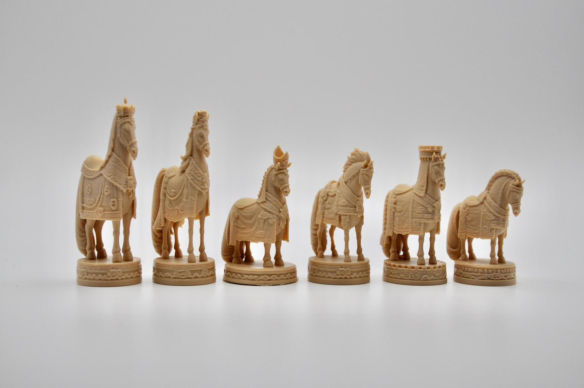 Chinesisch-imperiales Pferde-Schachfigurenset – komplettes 32-teiliges Schachset – Ansicht 6