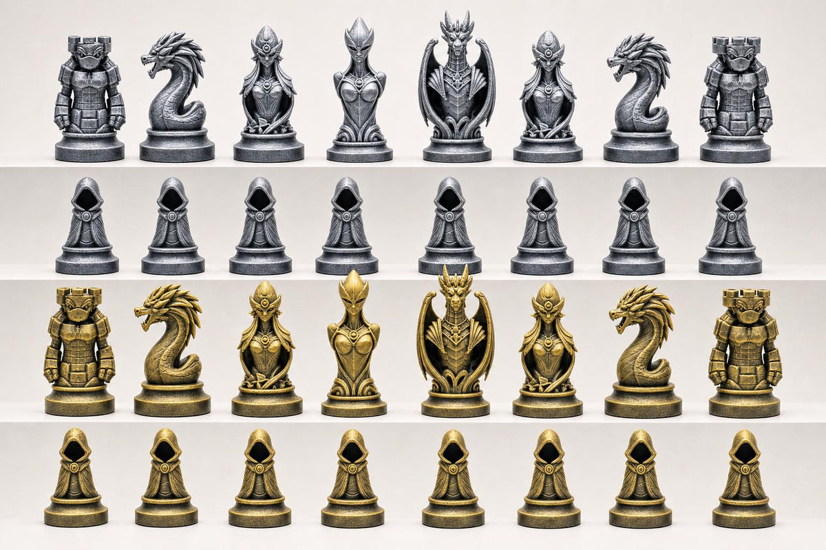 Fantasy-Schachfigurenset – komplettes 32-teiliges Schachset – Ansicht 2