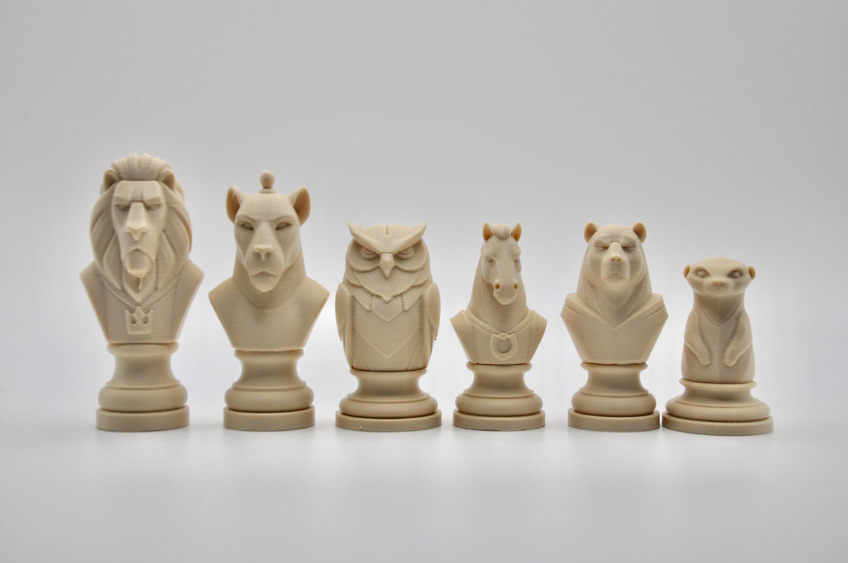 Wildtiere-Schachfigurenset – komplettes 32-teiliges Schachset – Ansicht 6