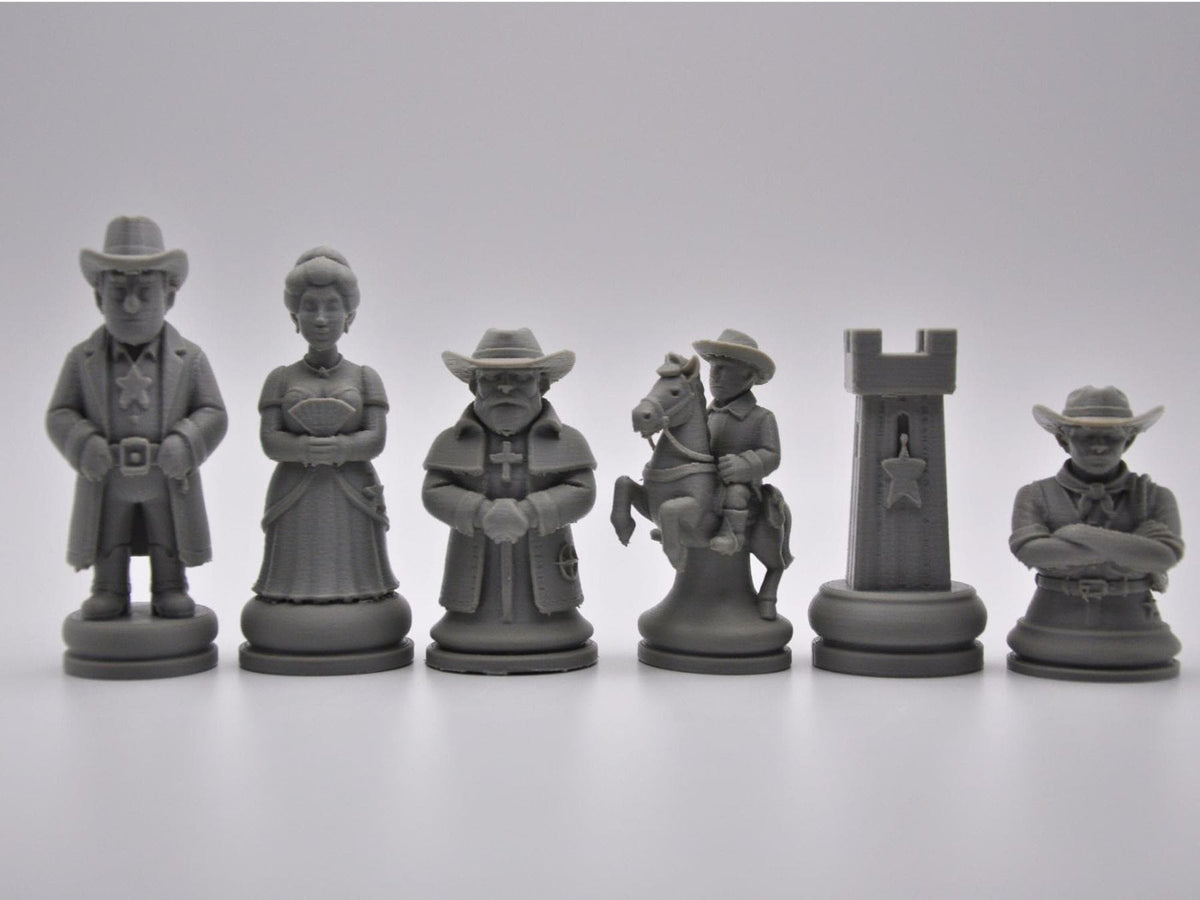 Western-Cowboys-Schachfigurenset – komplettes 32-teiliges Schachset – Ansicht 5