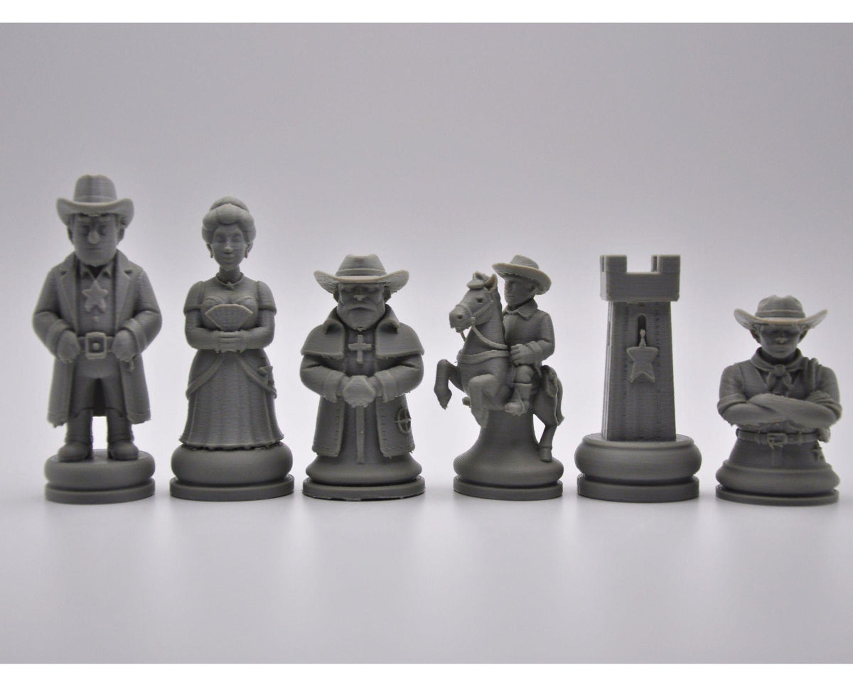 Western-Cowboys-Schachfigurenset – komplettes 32-teiliges Schachset – Ansicht 6