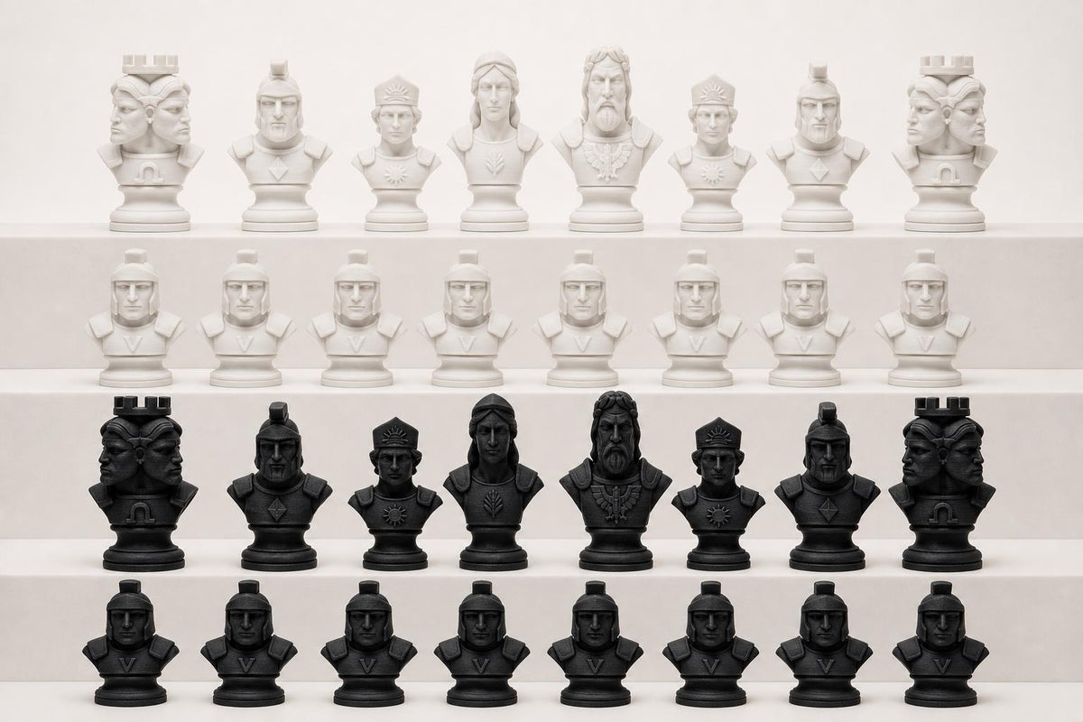 Römische-Mythologie-Schachfigurenset – komplettes 32-teiliges Schachset – Ansicht 4