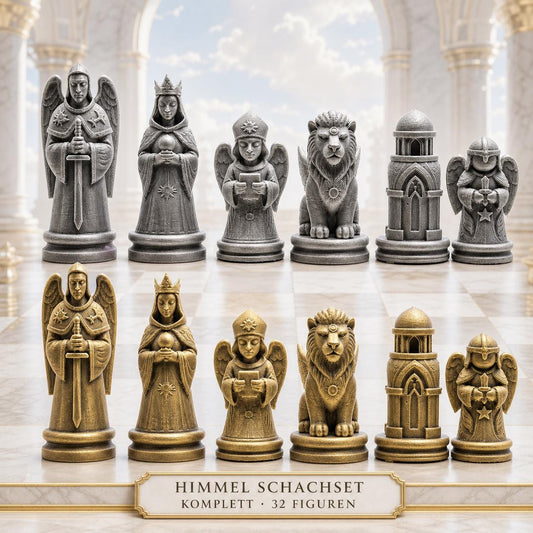 Himmelswesen-Schachfigurenset – komplettes 32-teiliges Schachset – Ansicht 1