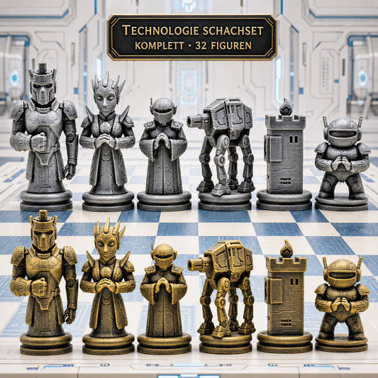 Technologie-Schachfigurenset – komplettes 32-teiliges Schachset – Ansicht 1