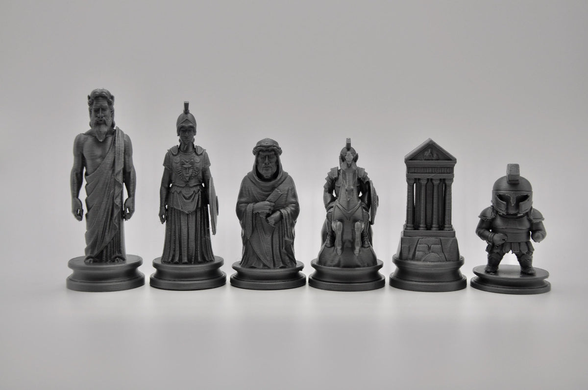 Antikes-Griechenland-gegen-antikes-Rom-Schachfigurenset – komplettes 32-teiliges Schachset – Ansicht 6