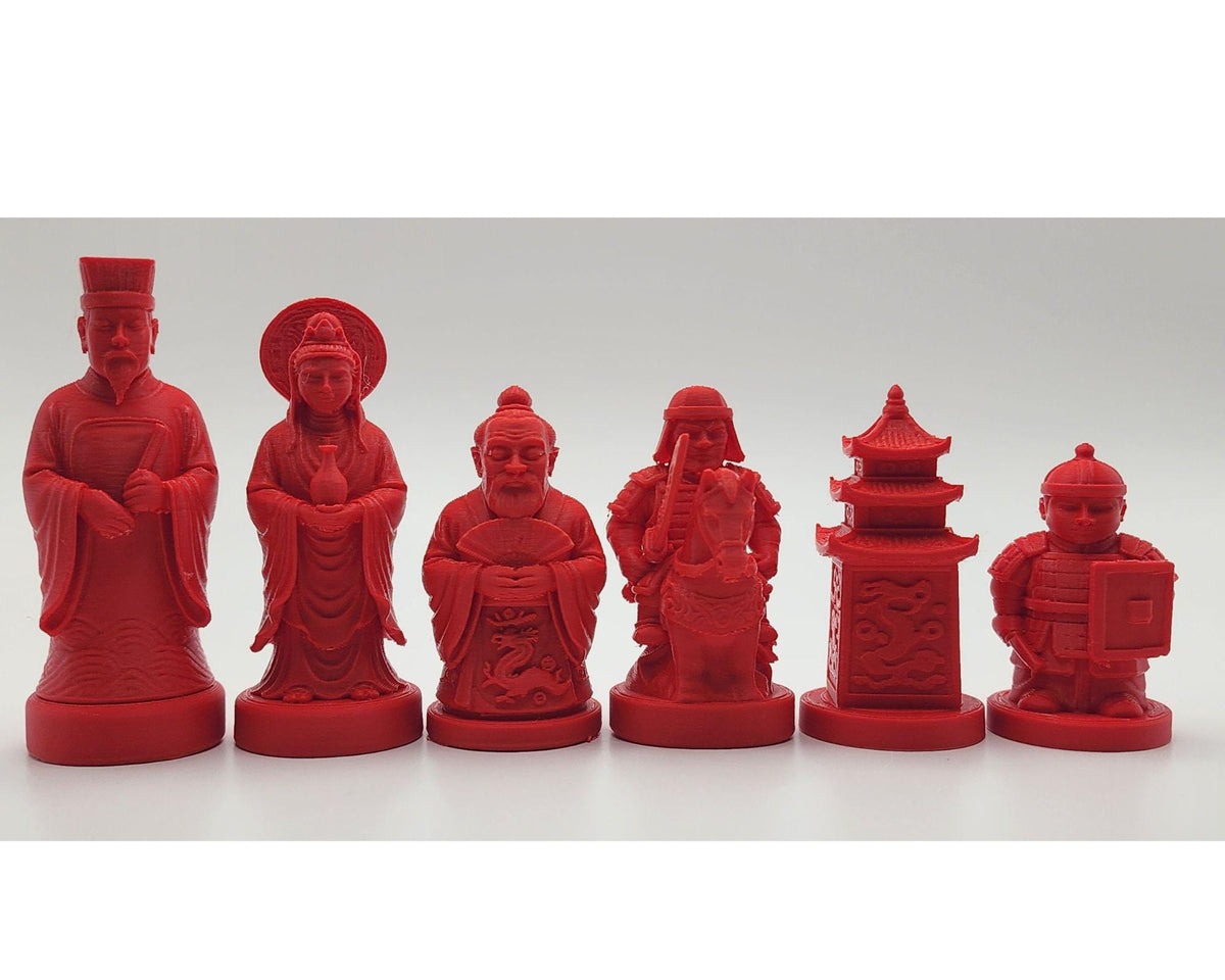 Historisches-China-gegen-historisches-Japan-Schachfigurenset – komplettes 32-teiliges Schachset – Ansicht 6