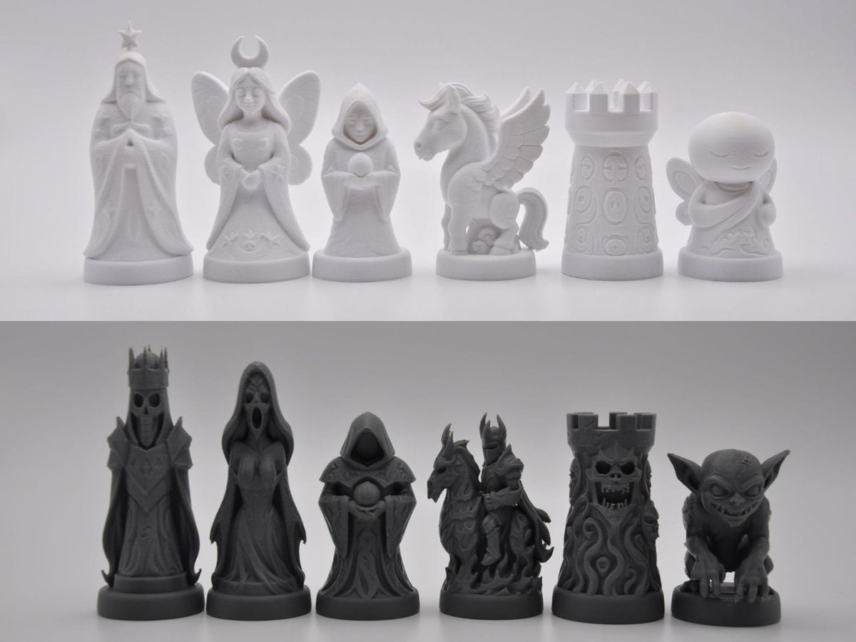 Traum-gegen-Albtraum-Schachfigurenset – komplettes 32-teiliges Schachset – Ansicht 5