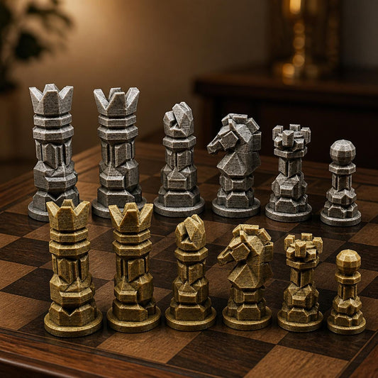 Modernes Schachfigurenset – komplett 32-teilig – Ansicht 1