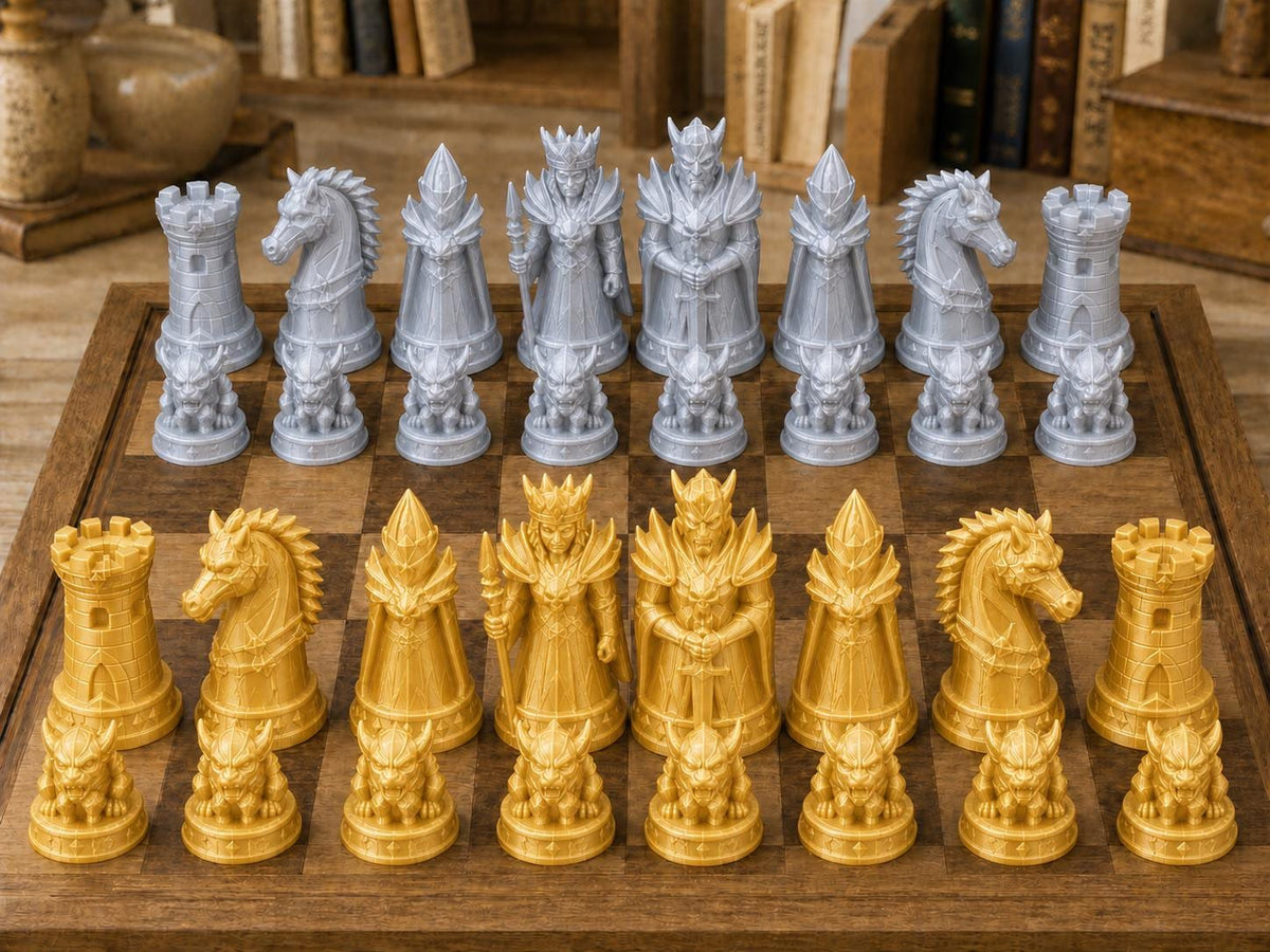 Dunkle Bestien – komplettes 32-teiliges Schachfigurenset – Ansicht 4