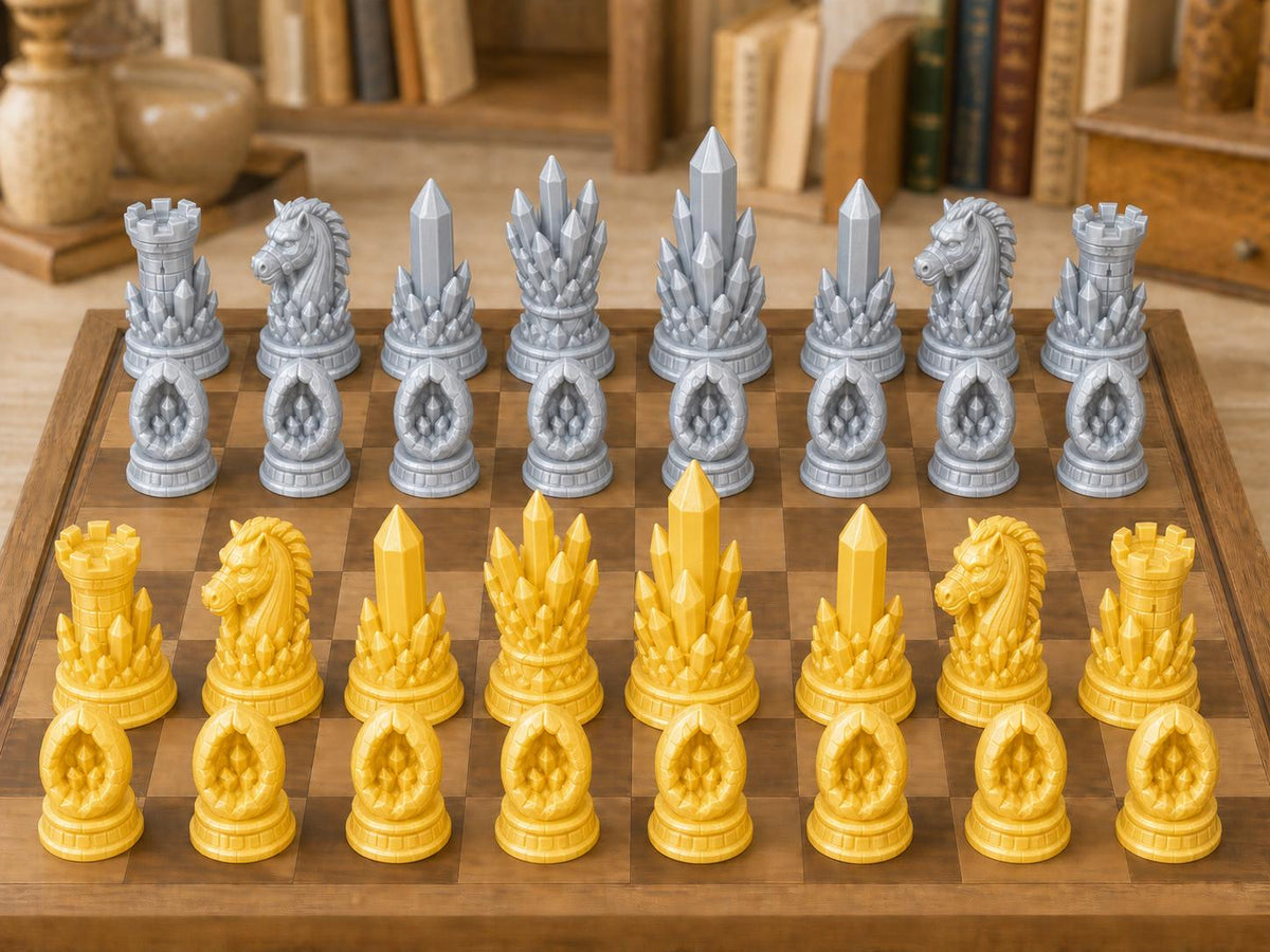 Kristallhöhlen – komplettes 32-teiliges Schachfigurenset – Ansicht 4