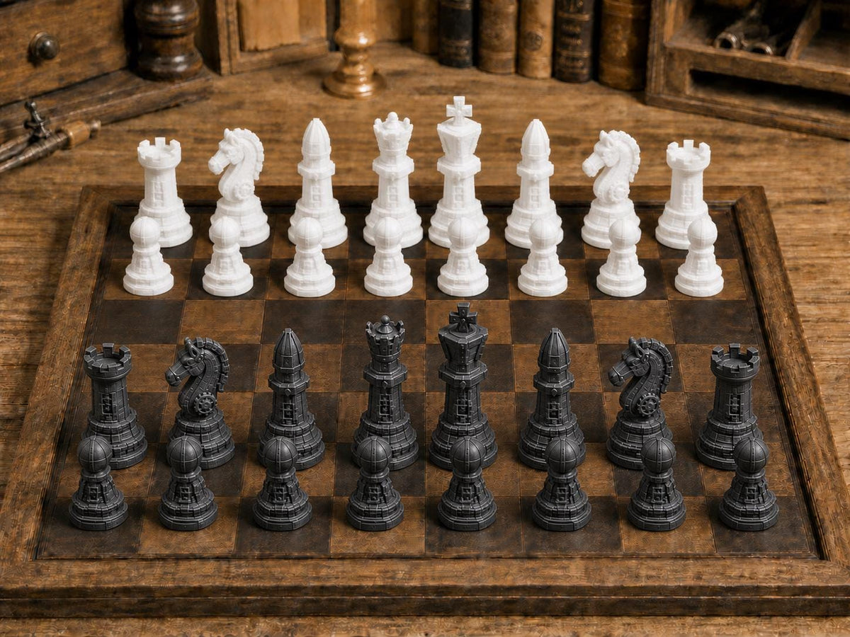 Kybernetische Figuren – komplettes 32-teiliges Schachfigurenset – Ansicht 3