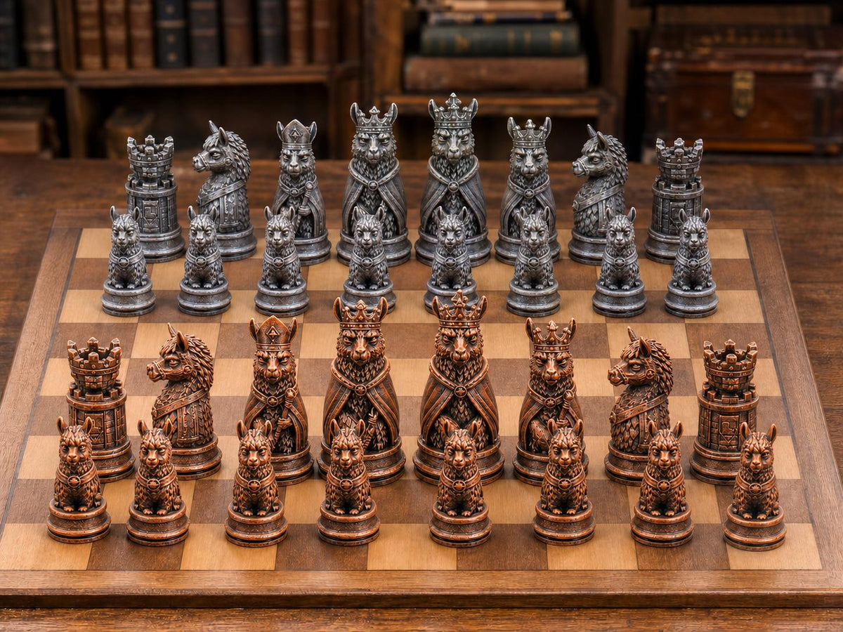 Lama-Reich – komplettes 32-teiliges Schachfigurenset – Ansicht 2