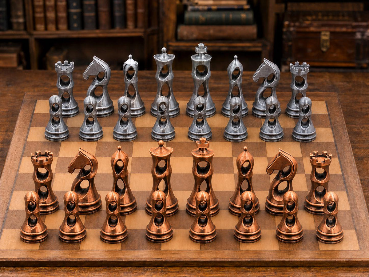 Offene Hohlformen – komplettes 32-teiliges Schachfigurenset – Ansicht 2
