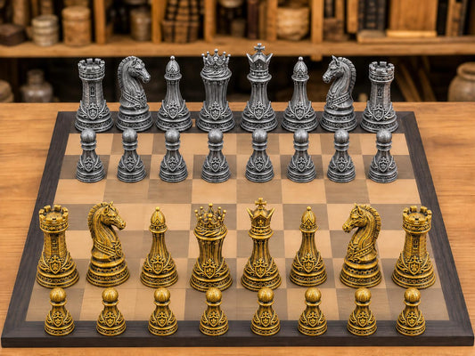 Sagenhaftes Königreich – komplettes 32-teiliges Schachfigurenset – Ansicht 1