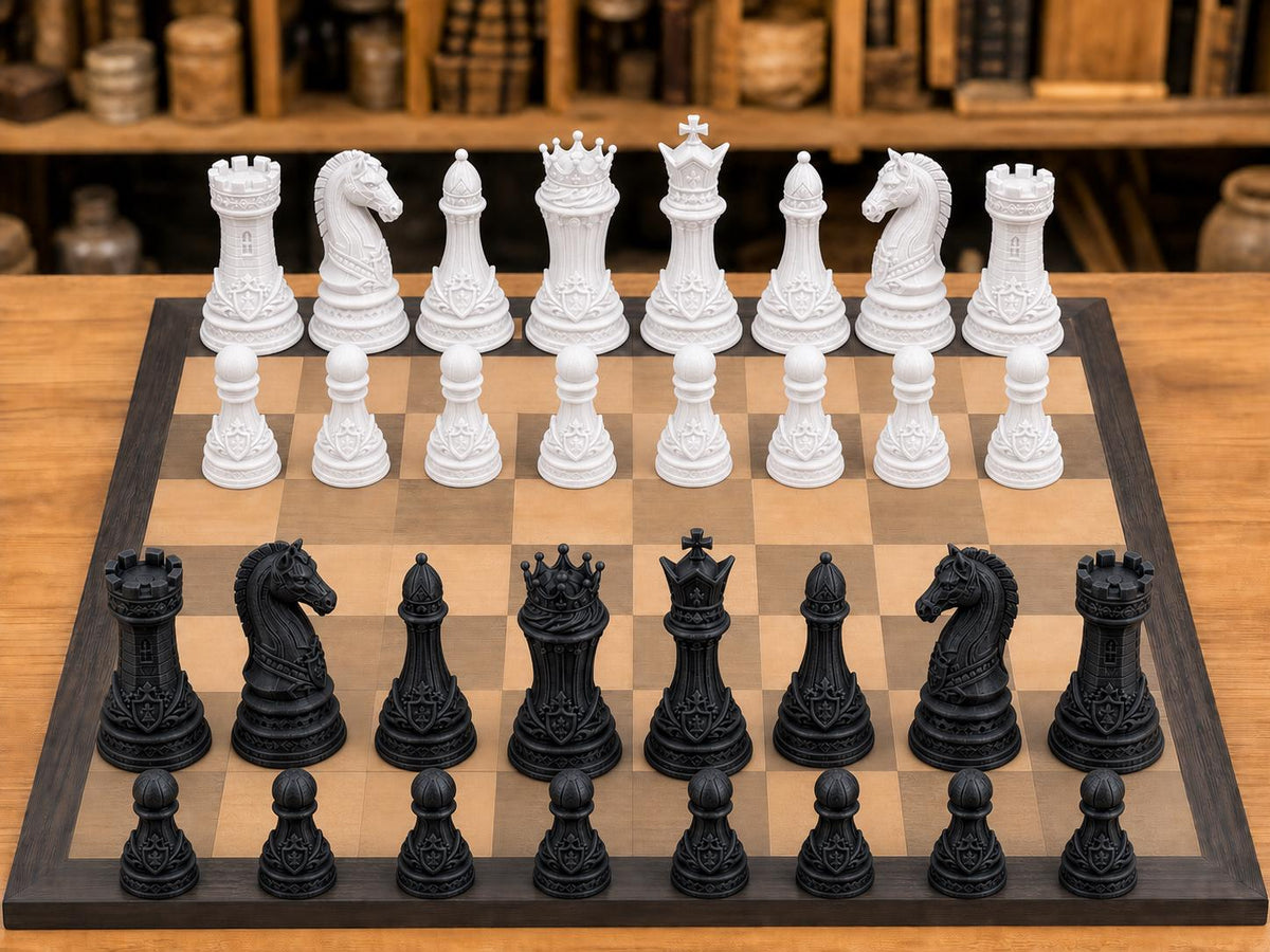 Sagenhaftes Königreich – komplettes 32-teiliges Schachfigurenset – Ansicht 3