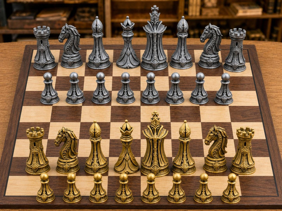 Verzaubertes Fantasy-Reich – komplettes 32-teiliges Schachfigurenset – Ansicht 1