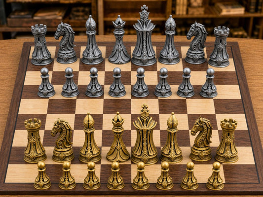 Verzaubertes Fantasy-Reich – komplettes 32-teiliges Schachfigurenset – Ansicht 1
