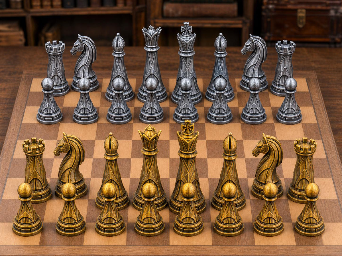 Moderne Monarchen – komplettes 32-teiliges Schachfigurenset – Ansicht 1