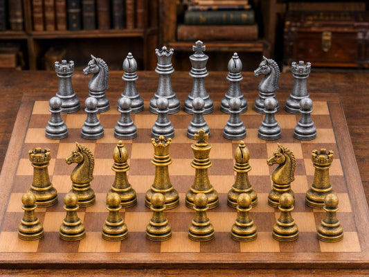 Klassisches Staunton – komplettes 32-teiliges Schachfigurenset – Ansicht 1