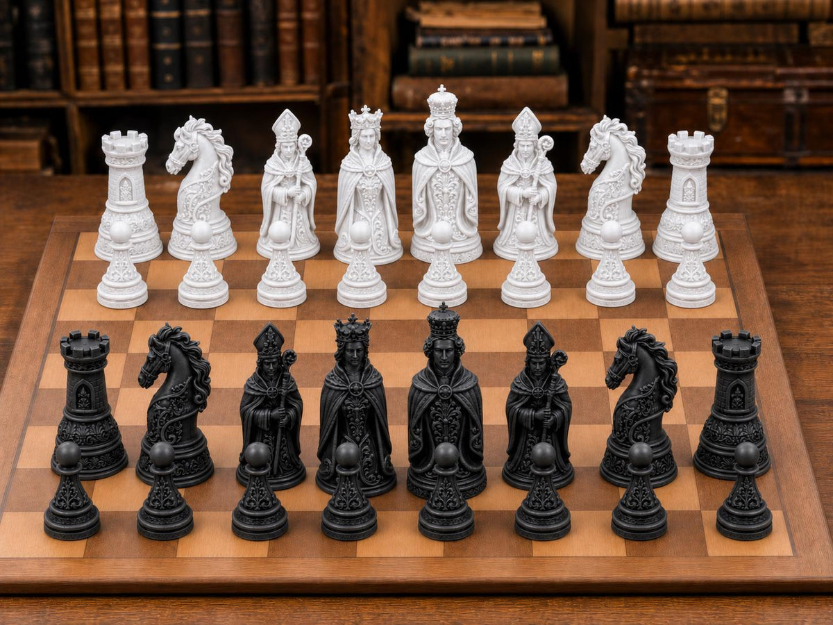 Rokoko – komplettes 32-teiliges Schachfigurenset – Ansicht 3