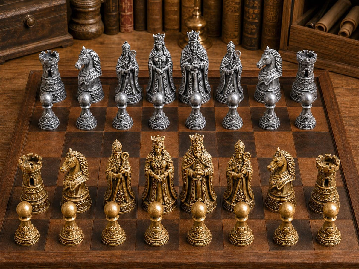 Luxuriöser Barock – komplettes 32-teiliges Schachfigurenset – Ansicht 1