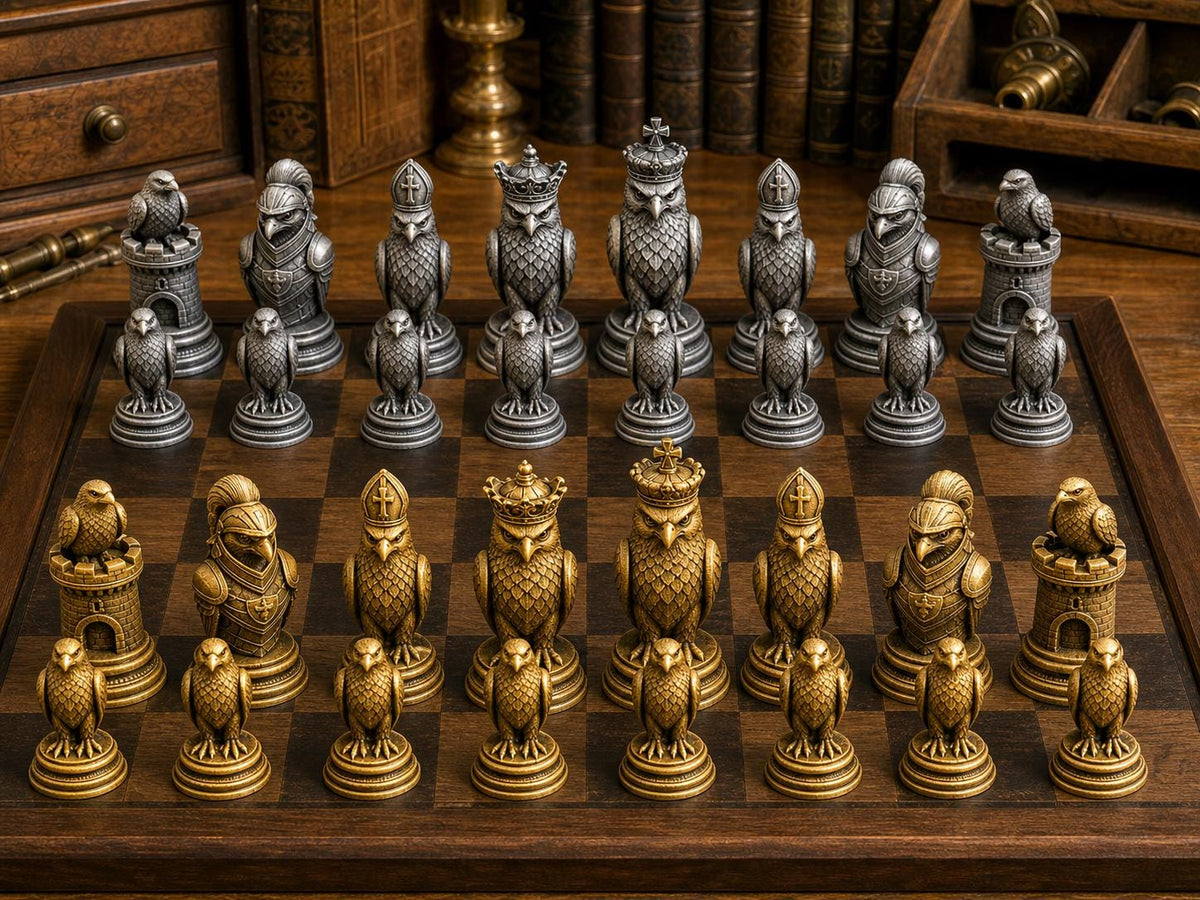 Krallen der Strategie – komplettes 32-teiliges Schachfigurenset – Ansicht 1