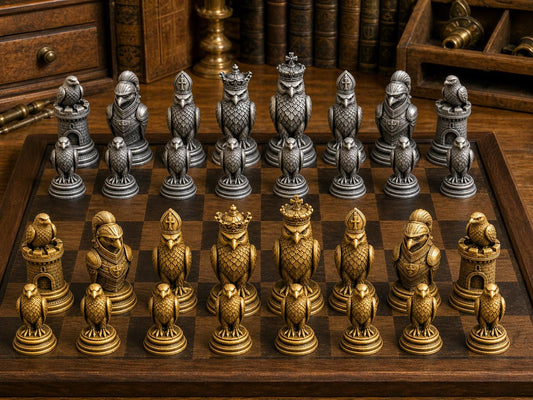 Krallen der Strategie – komplettes 32-teiliges Schachfigurenset – Ansicht 1