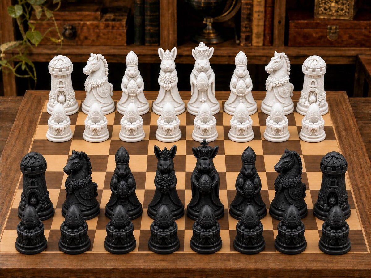 Osterfiguren – komplettes 32-teiliges Schachfigurenset – Ansicht 3