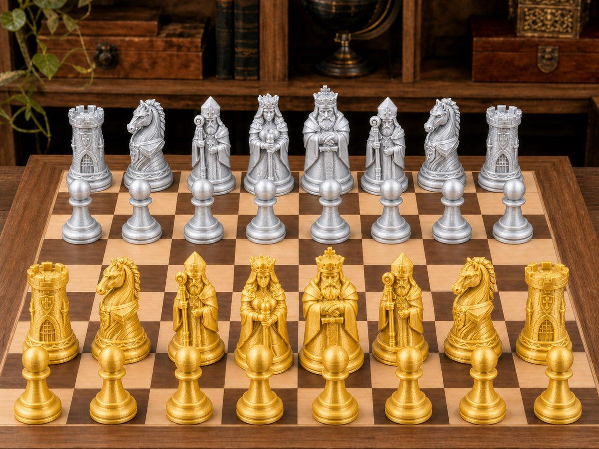 Eiserne Krone – komplettes 32-teiliges Schachfigurenset – Ansicht 4
