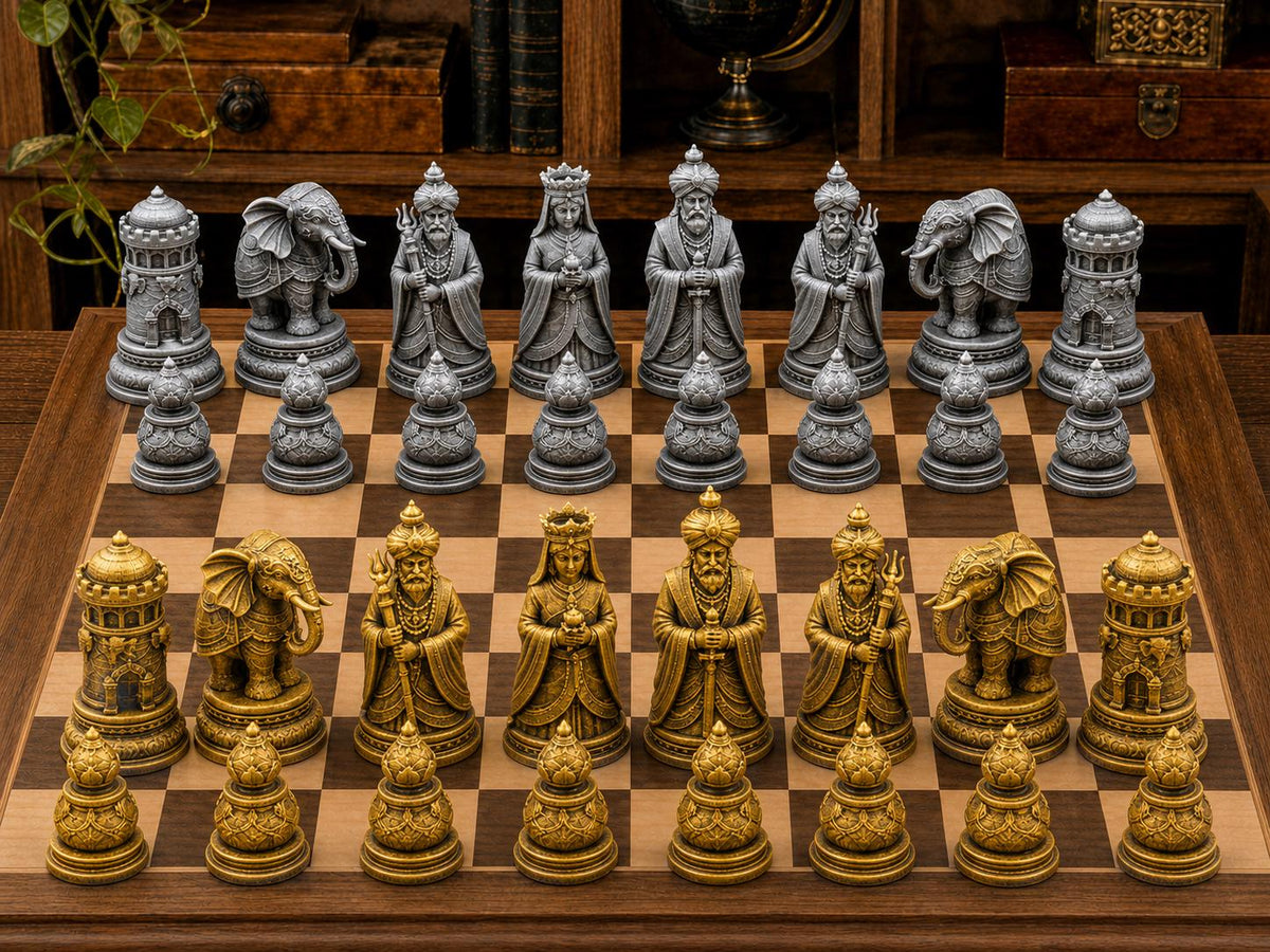 Maharaja-Hof – komplettes 32-teiliges Schachfigurenset – Ansicht 1