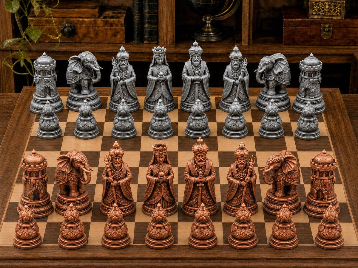 Maharaja-Hof – komplettes 32-teiliges Schachfigurenset – Ansicht 2