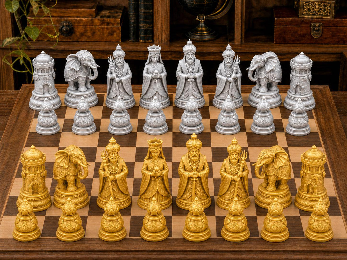 Maharaja-Hof – komplettes 32-teiliges Schachfigurenset – Ansicht 4