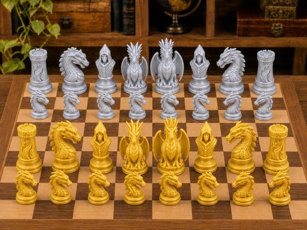 Drachenfiguren – komplettes 32-teiliges Schachfigurenset – Ansicht 4