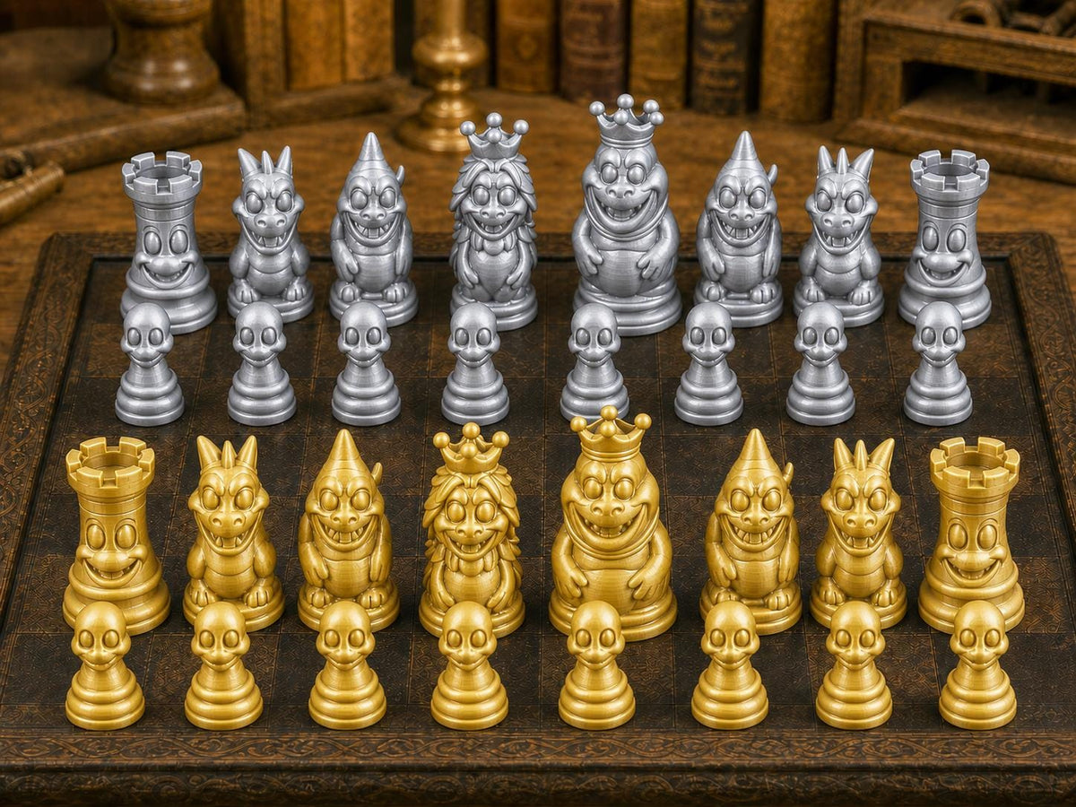 Monster und Fabelwesen – komplettes 32-teiliges Schachfigurenset – Ansicht 4