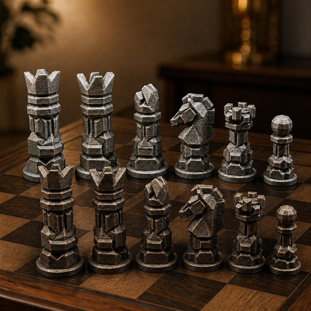 Modernes Schachfigurenset – komplett 32-teilig – Ansicht 3