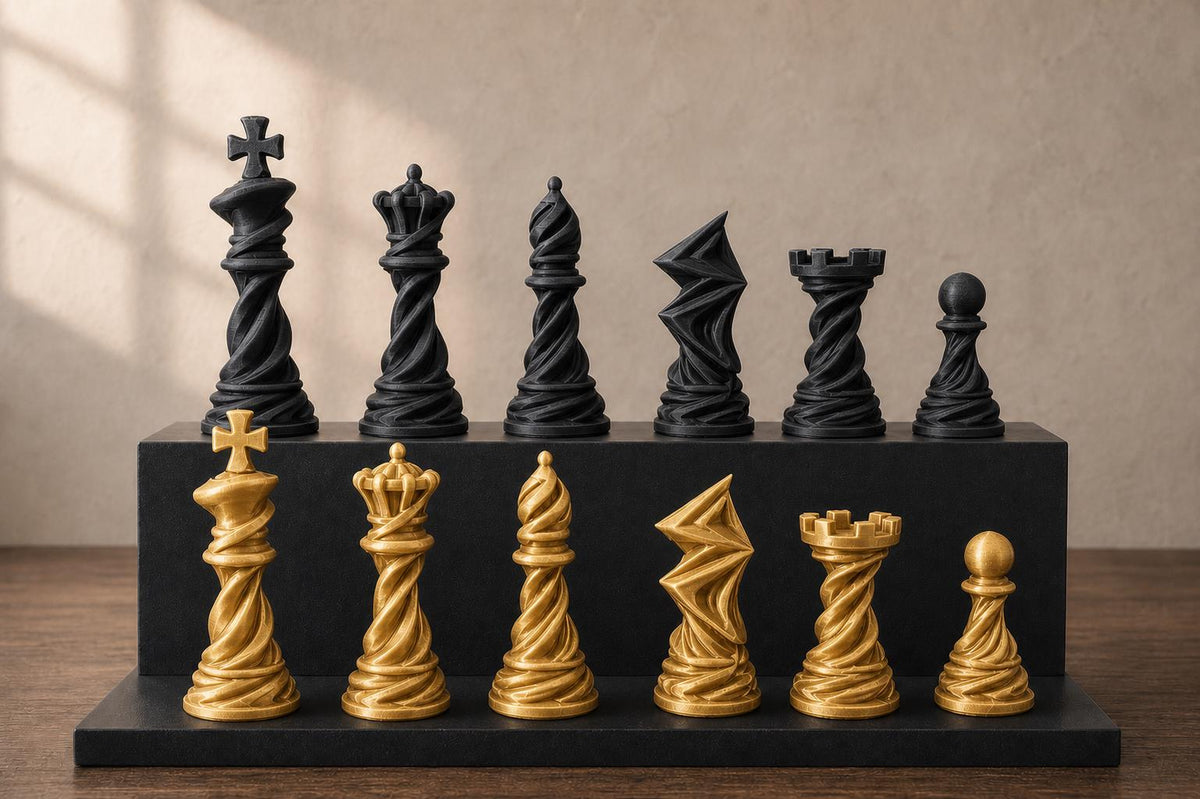 Spiral-Schachfigurenset – komplett 32-teilig – Ansicht 5