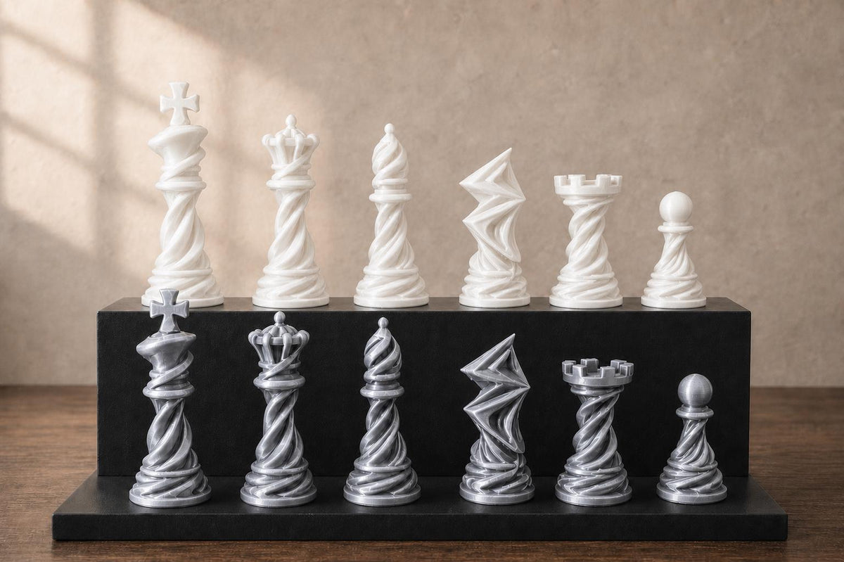 Spiral-Schachfigurenset – komplett 32-teilig – Ansicht 9