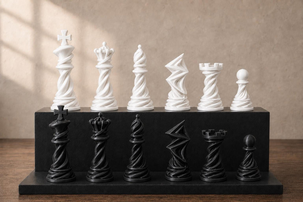 Spiral-Schachfigurenset – komplett 32-teilig – Ansicht 11