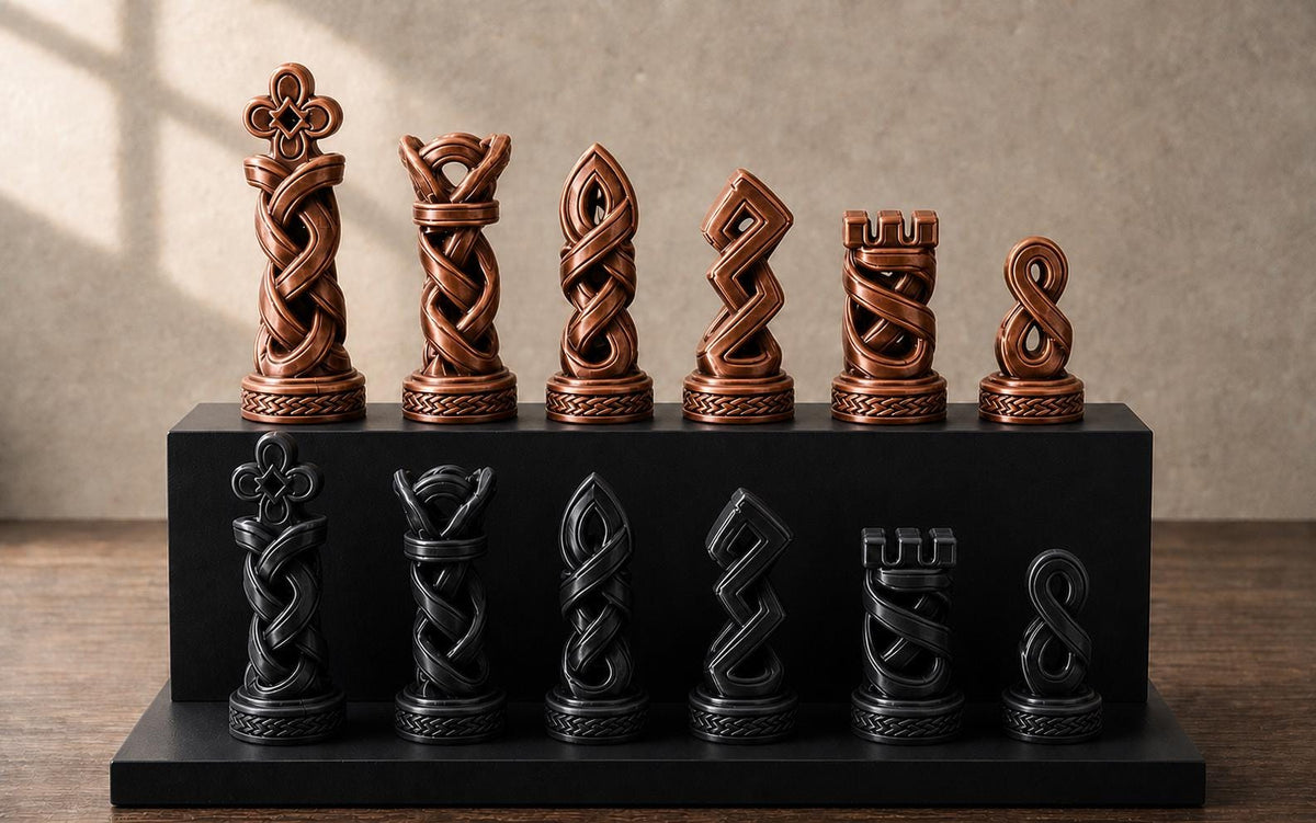 Knoten-Schachfigurenset – komplett 32-teilig – Ansicht 12