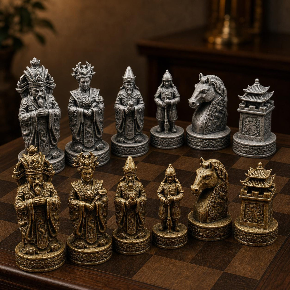 Chinesisches Kaiser-Schachfigurenset – komplett 32-teilig – Ansicht 1