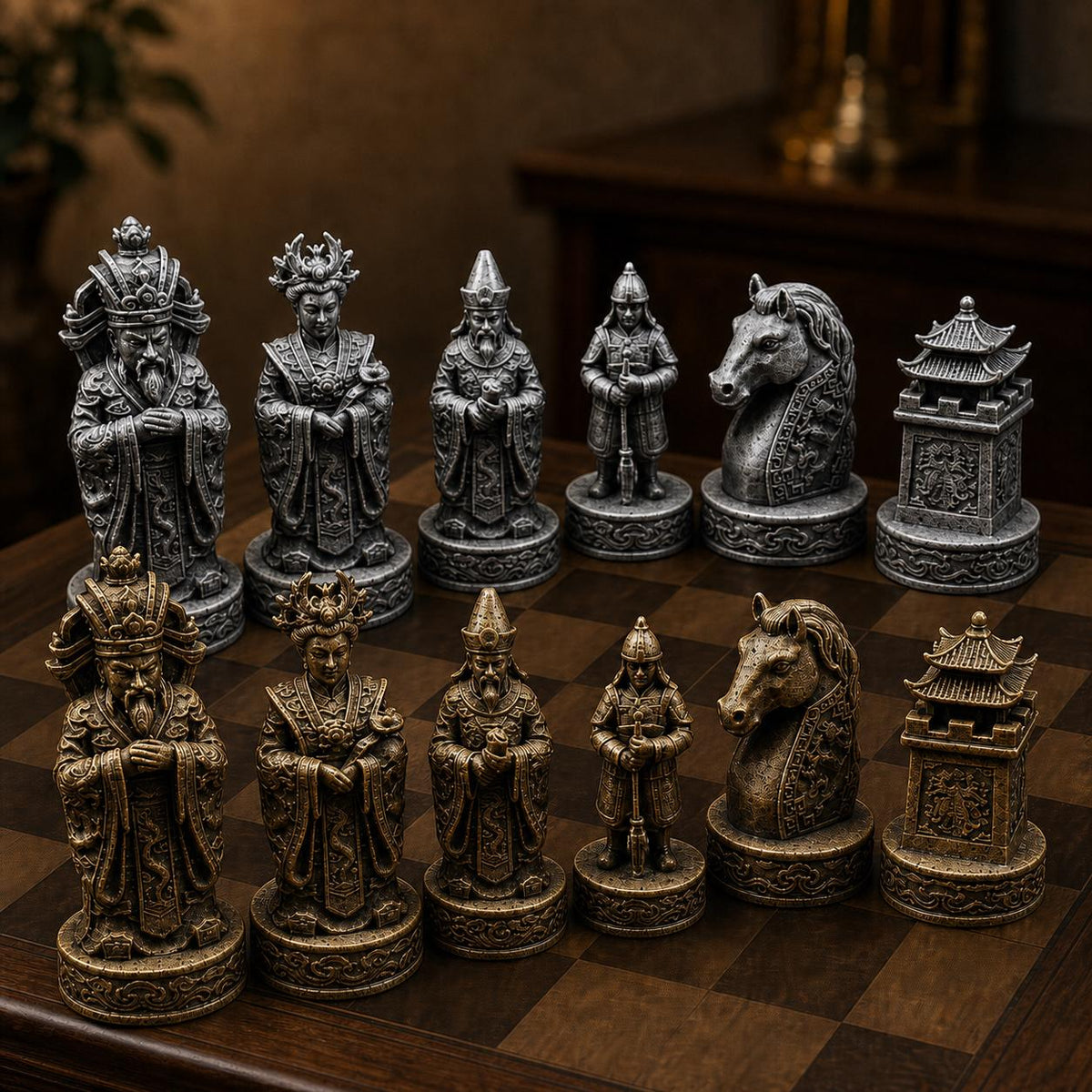 Chinesisches Kaiser-Schachfigurenset – komplett 32-teilig – Ansicht 3