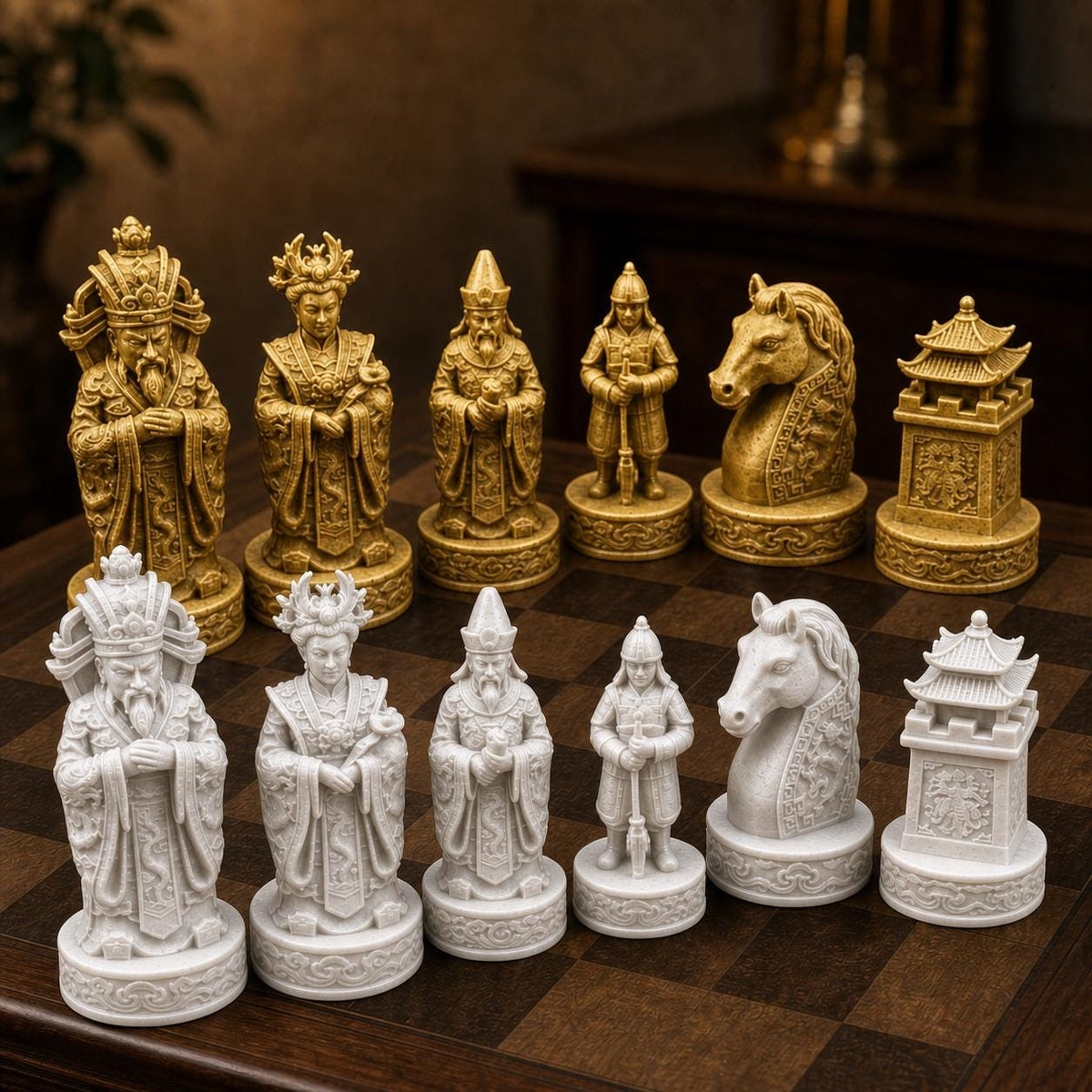 Chinesisches Kaiser-Schachfigurenset – komplett 32-teilig – Ansicht 6