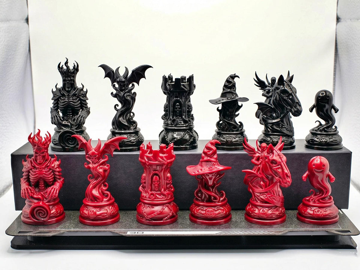 Dämonisches Gothic-Schachfigurenset – komplett 32-teilig – Ansicht 2