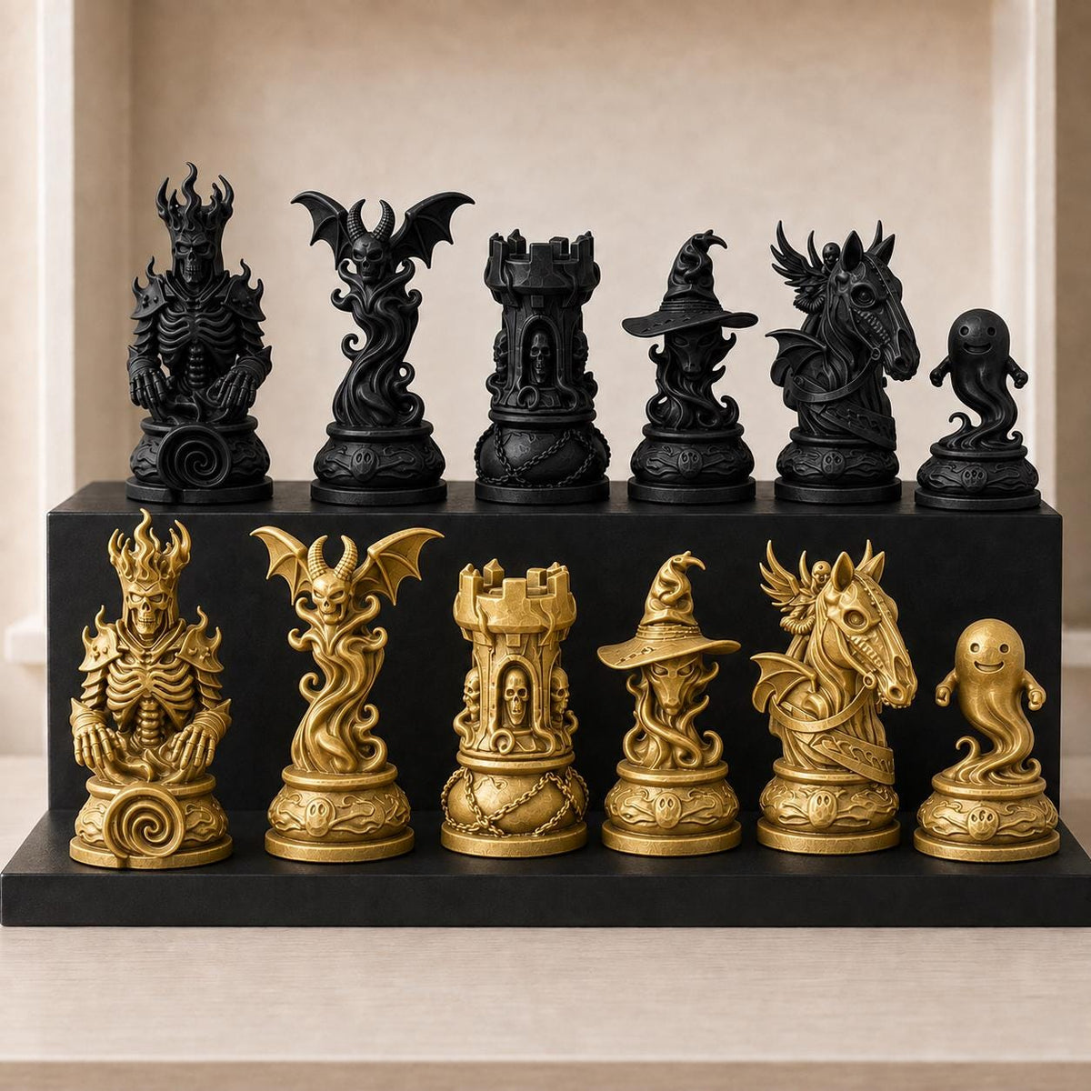 Dämonisches Gothic-Schachfigurenset – komplett 32-teilig – Ansicht 5