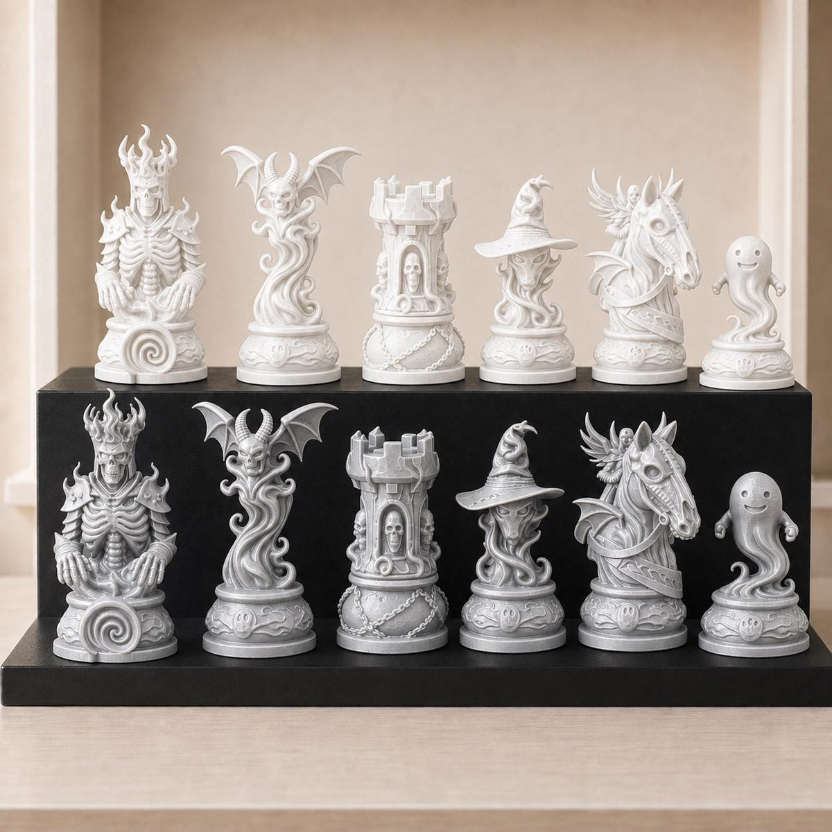 Dämonisches Gothic-Schachfigurenset – komplett 32-teilig – Ansicht 9