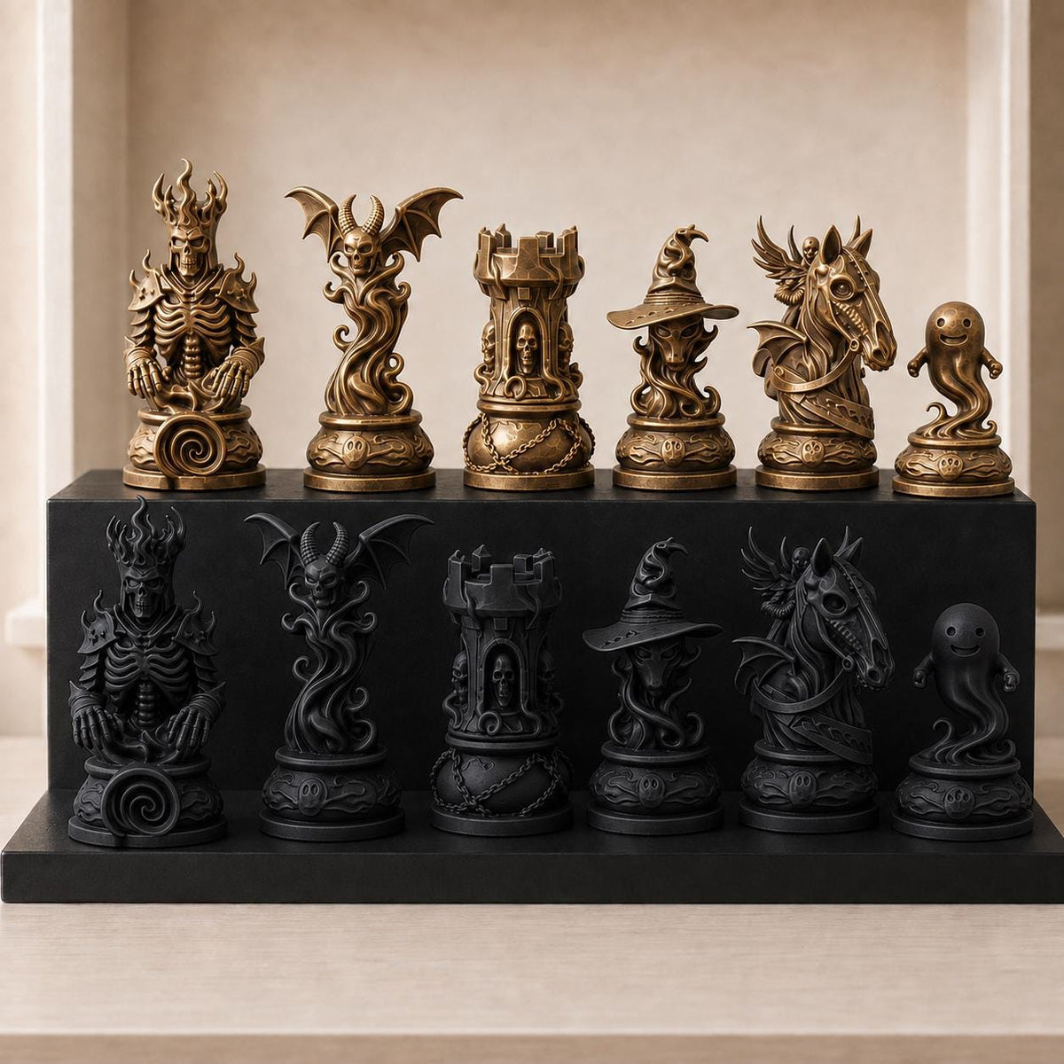 Dämonisches Gothic-Schachfigurenset – komplett 32-teilig – Ansicht 12