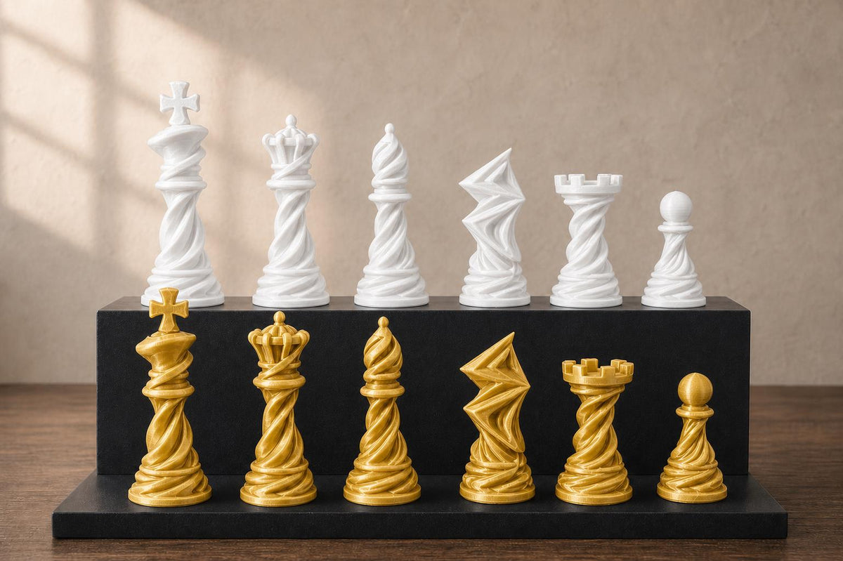 Spiral-Schachfigurenset – komplett 32-teilig – Ansicht 6