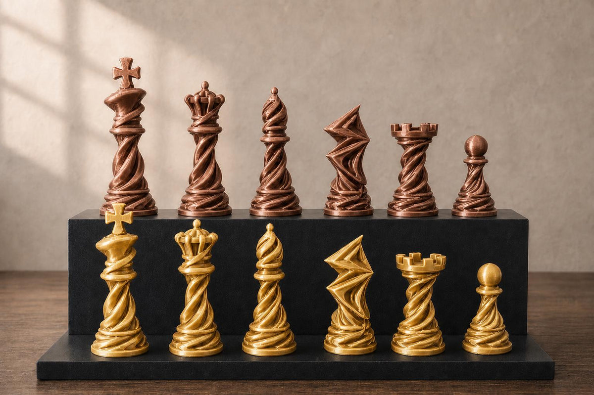 Spiral-Schachfigurenset – komplett 32-teilig – Ansicht 7